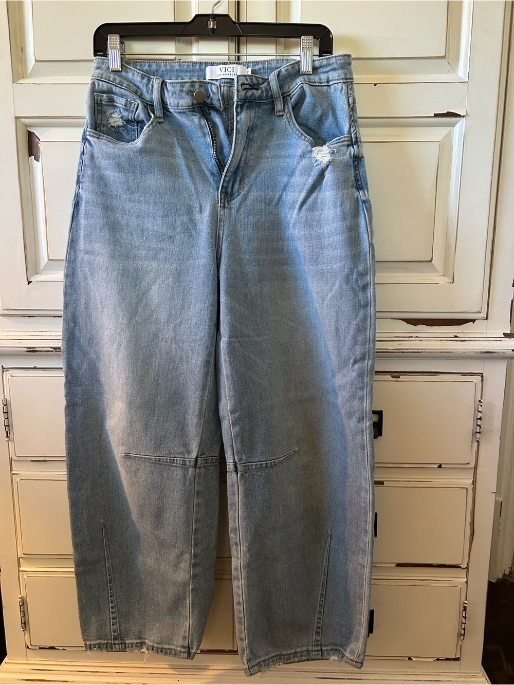 VICI Distressed Light Wash Boyfriend Jeans - Light Blue